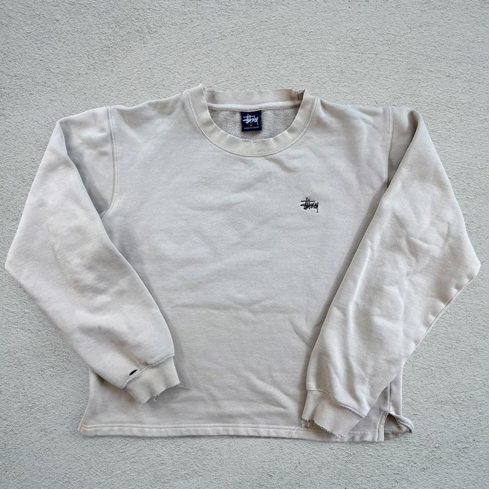 Stussy Cream Crewneck Sweatshirt Size M Vintage